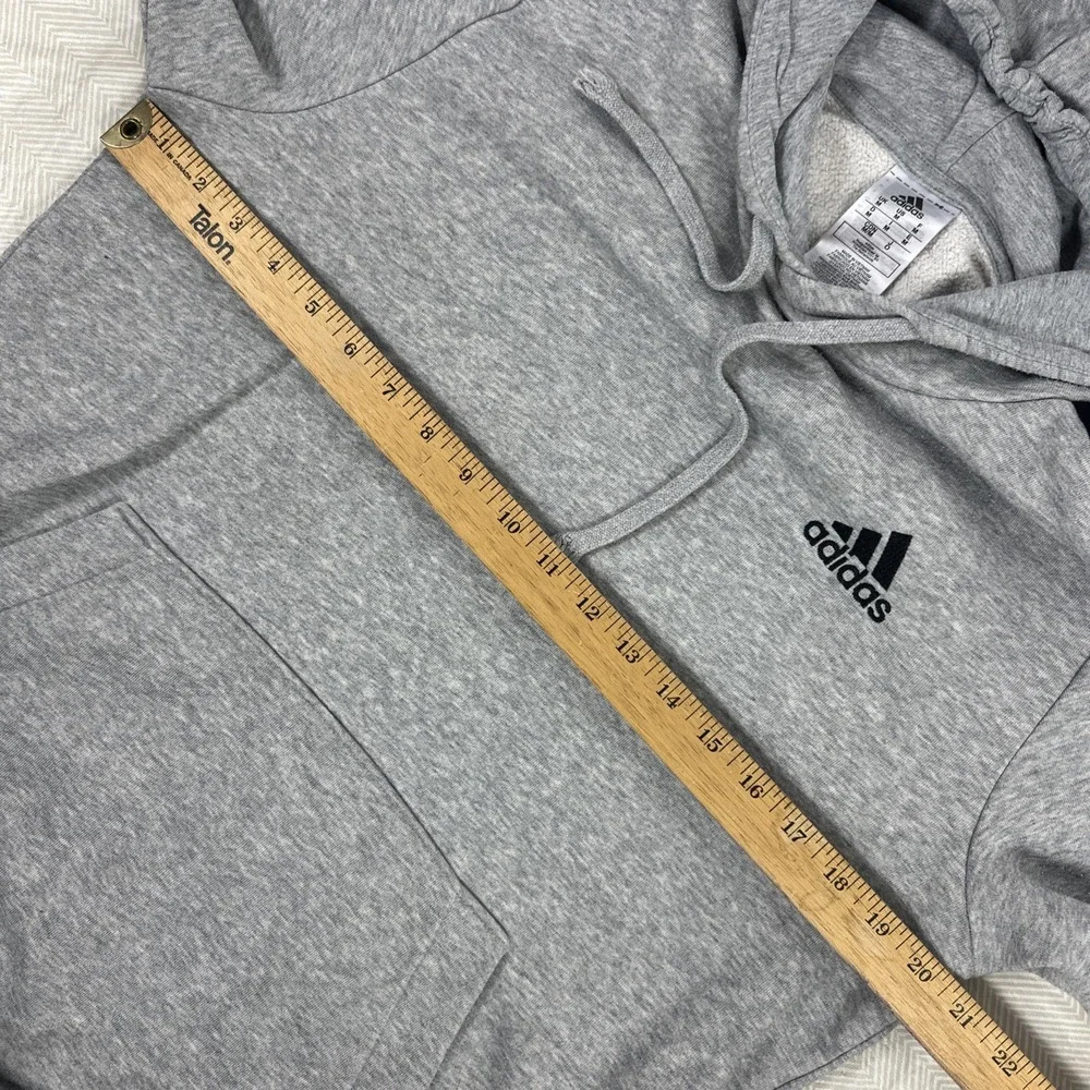 Adidas Hoodie Sweatshirt Mens Medium‎ Gray Hoodie Logo Pockets Long Sleeve logo